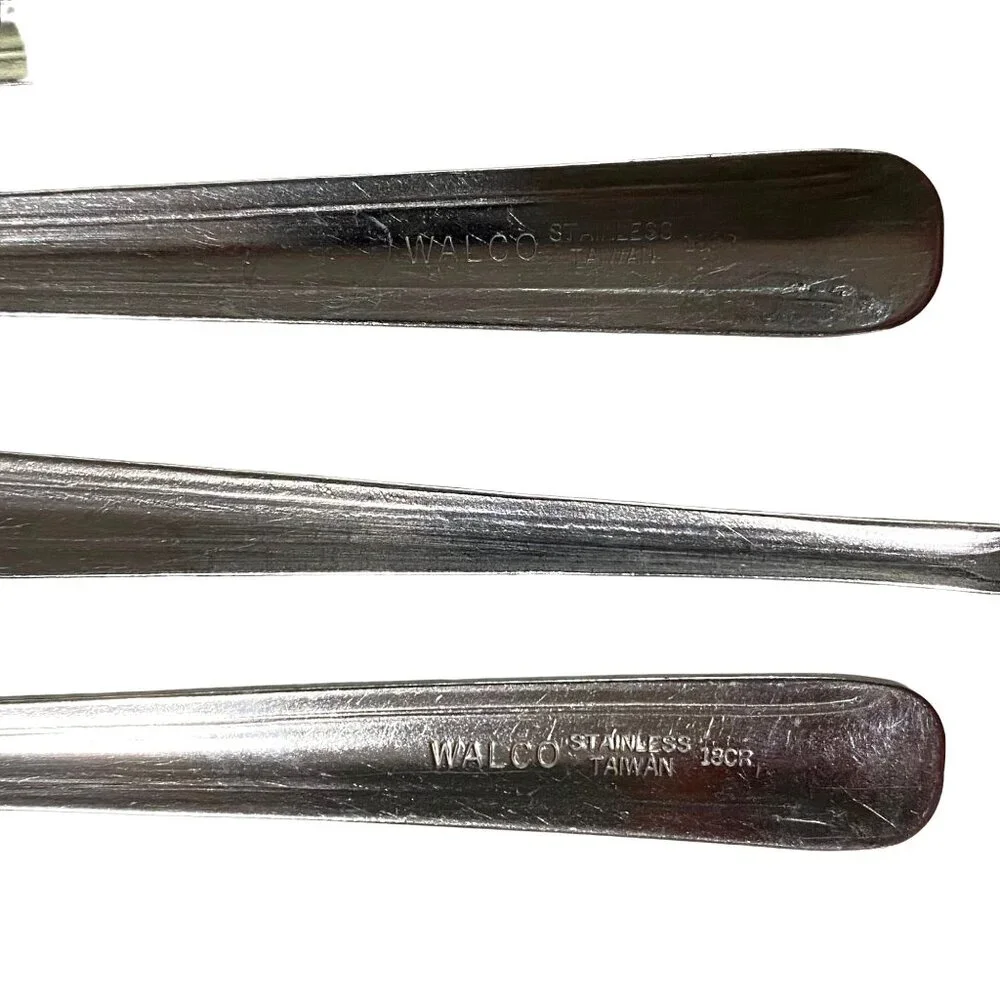 Walco Stainless‎ Taiwan Teaspoon Lot of 9 Art Deco Design Thanksgiving Dining